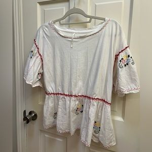 Anthropologie Embroidered Tee